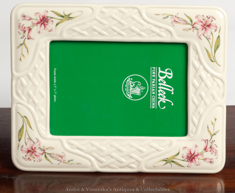 BELLEEK 7" x 5" Country Trellis Photo Picture FRAME Irish Parian Pink