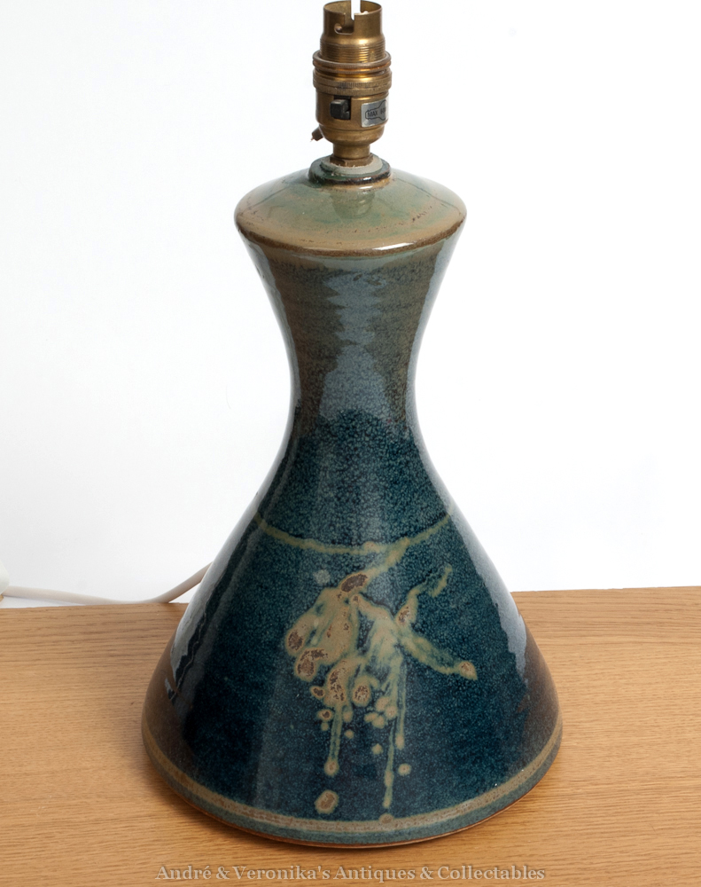 LOUIS MULCAHY Navy Conical TABLE LAMP Irish Art Pottery Studio Large